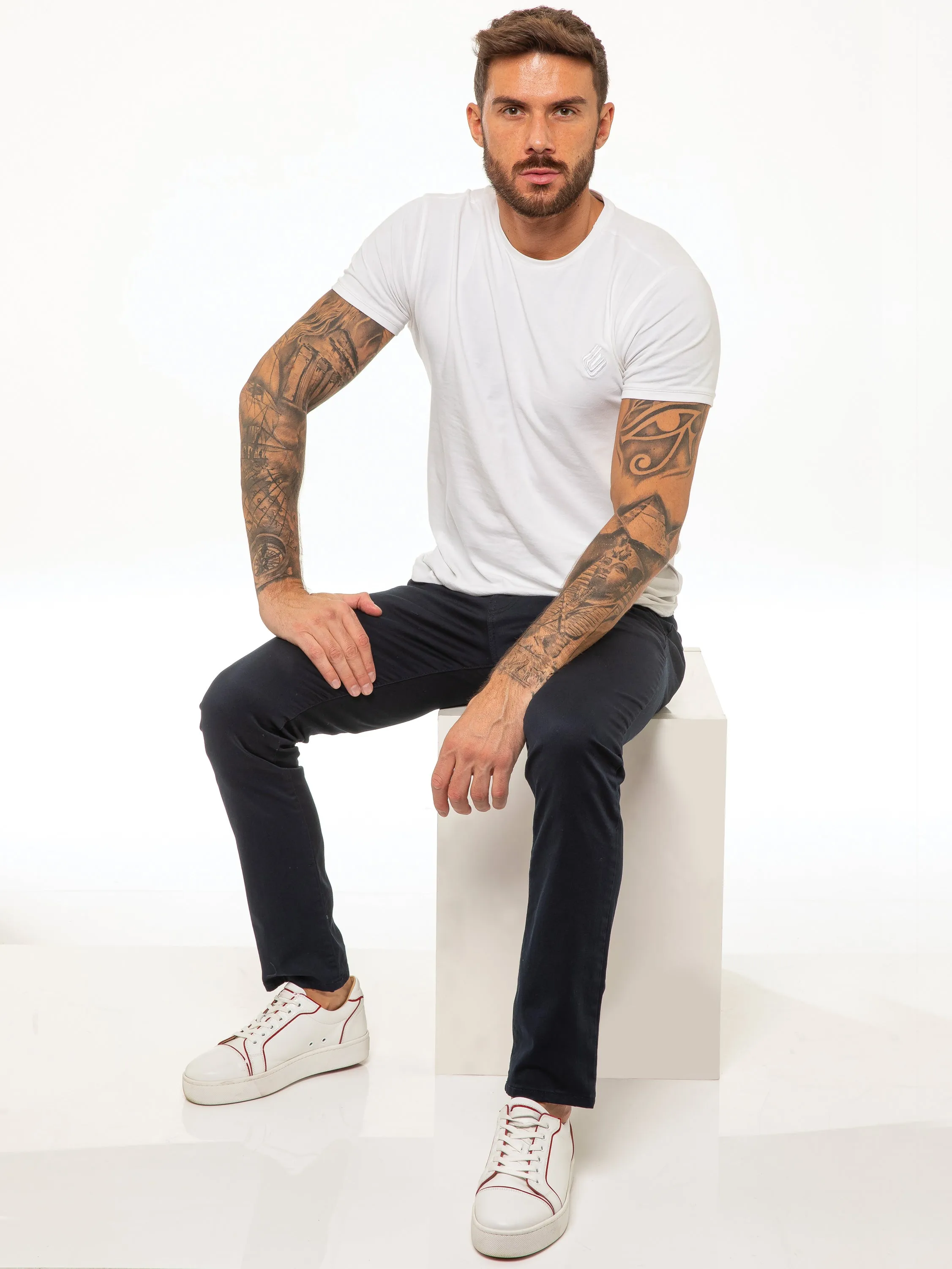 Kaiden Slim Stretch Trousers - Blue