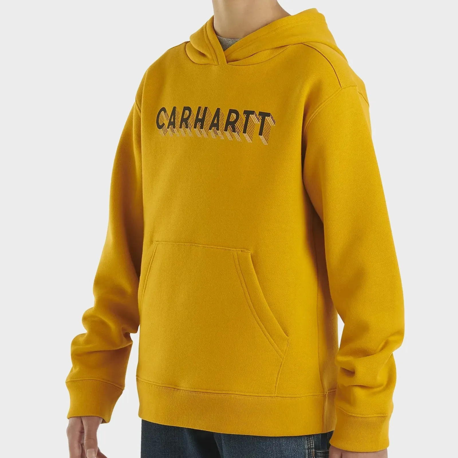 Kids Mustard Carhartt Text Hoodie