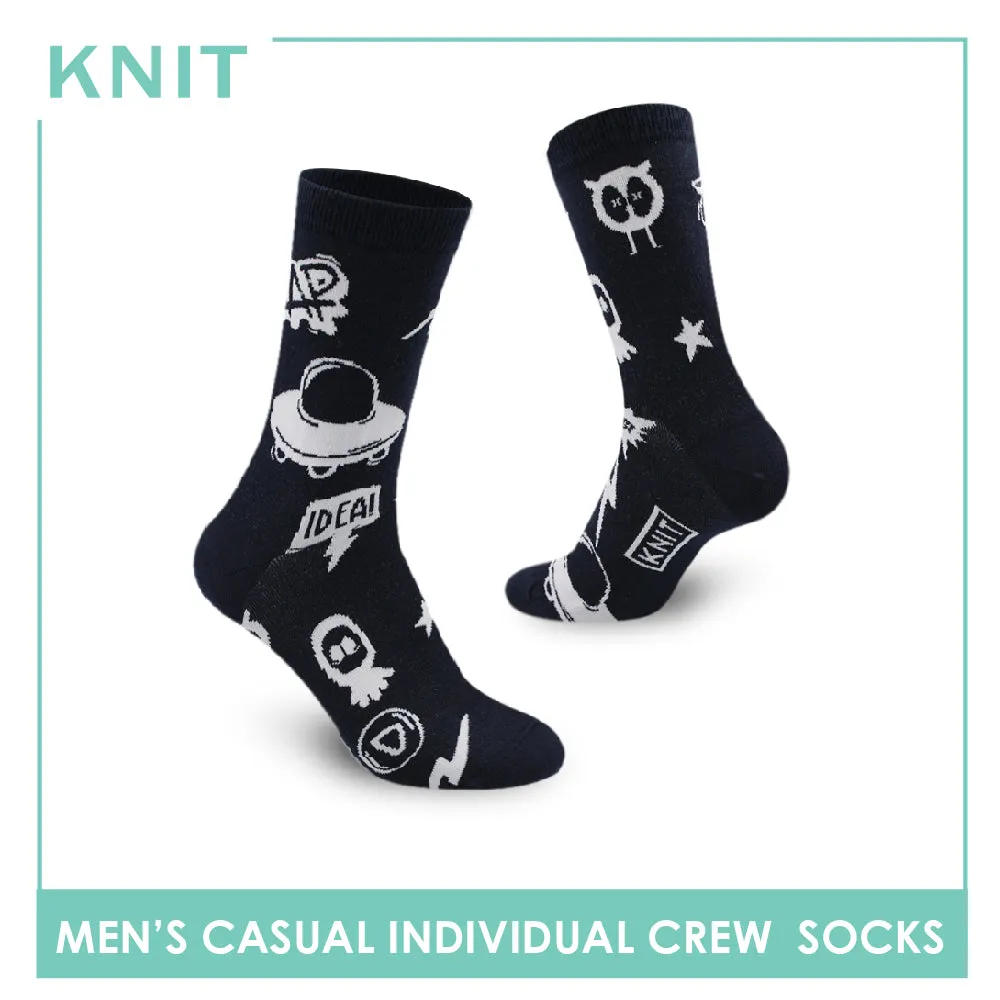 Knit Men's UFO Alien Cotton Light Performance Crew Socks 1 pair KMC2307