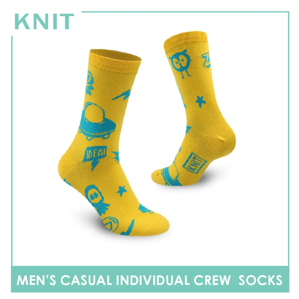 Knit Men's UFO Alien Cotton Light Performance Crew Socks 1 pair KMC2307