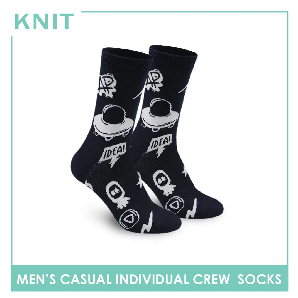 Knit Men's UFO Alien Cotton Light Performance Crew Socks 1 pair KMC2307