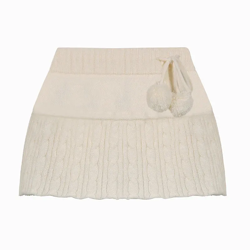Knitted Low Waist Short Skirt