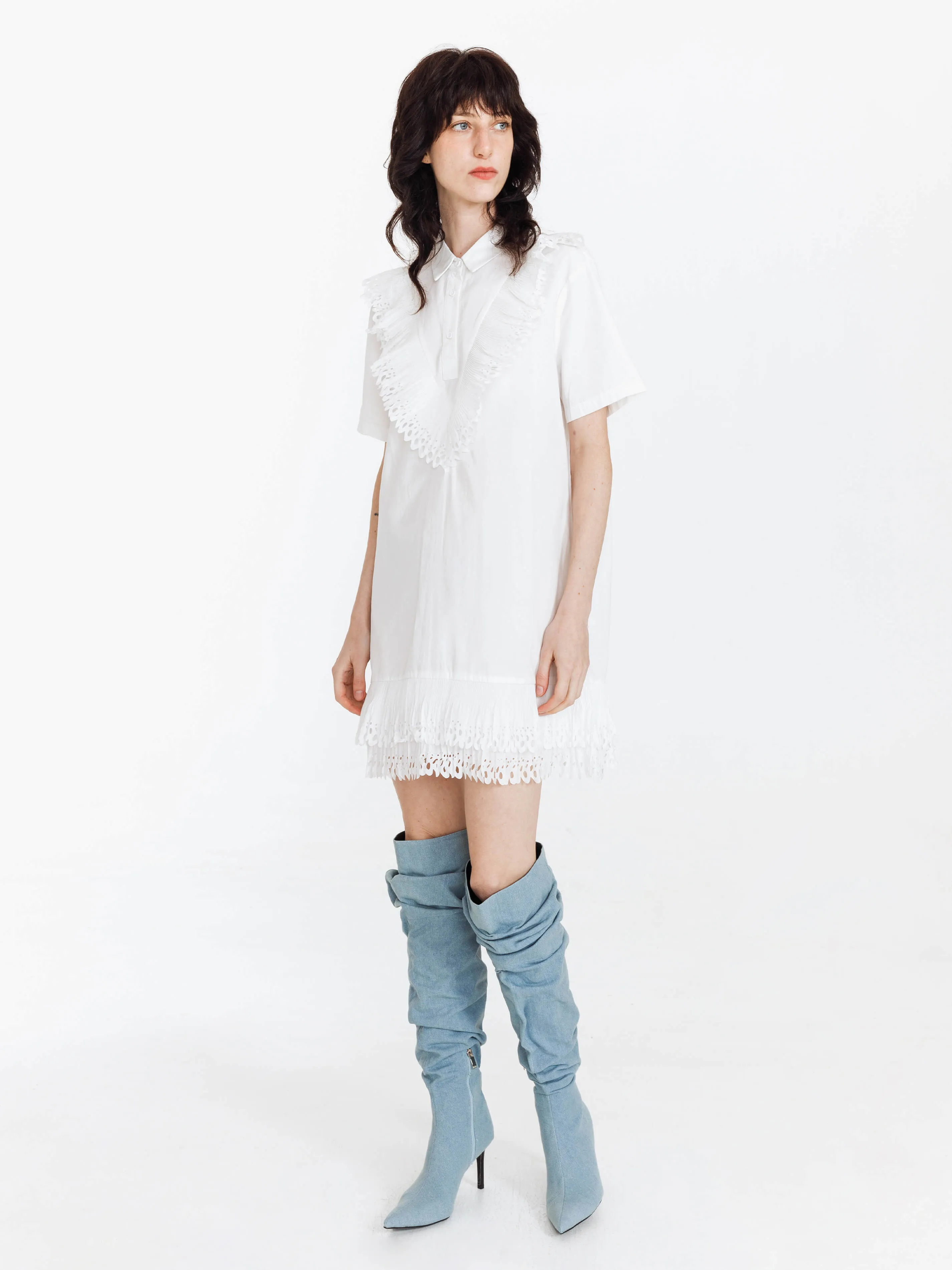 Lace Midi Dress with Short Sleeves