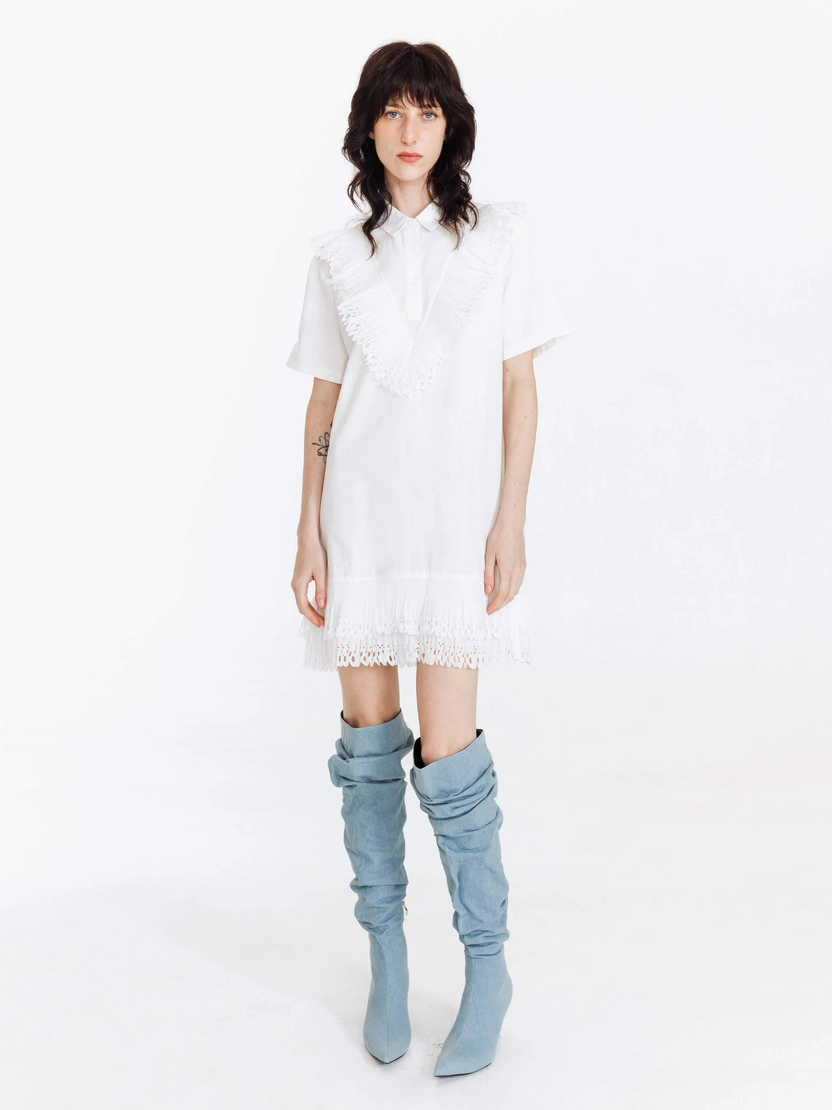 Lace Midi Dress with Short Sleeves
