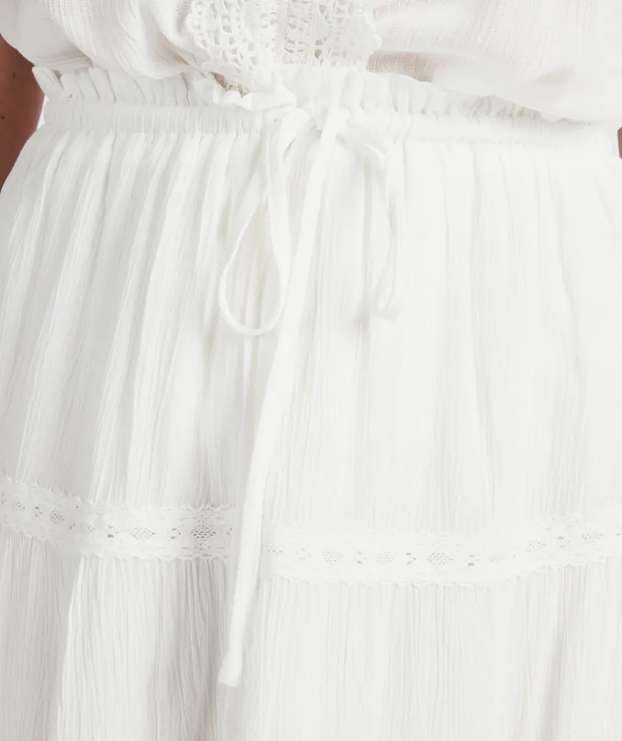 Lace Tape Crinkle Skirt