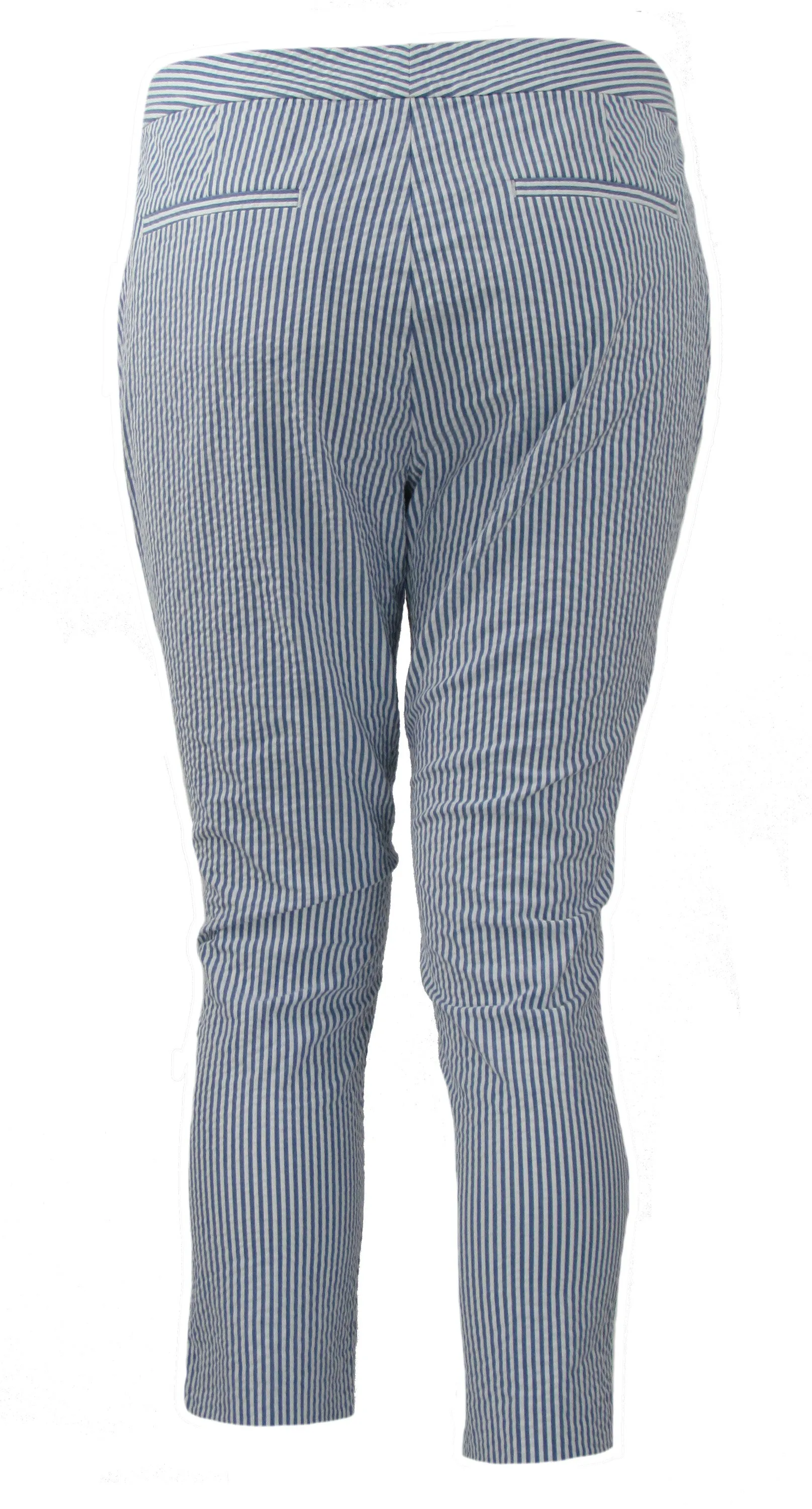 Lauren Ralph Lauren Seersucker Stripe Casual Crop Pants Blue White Size 10P