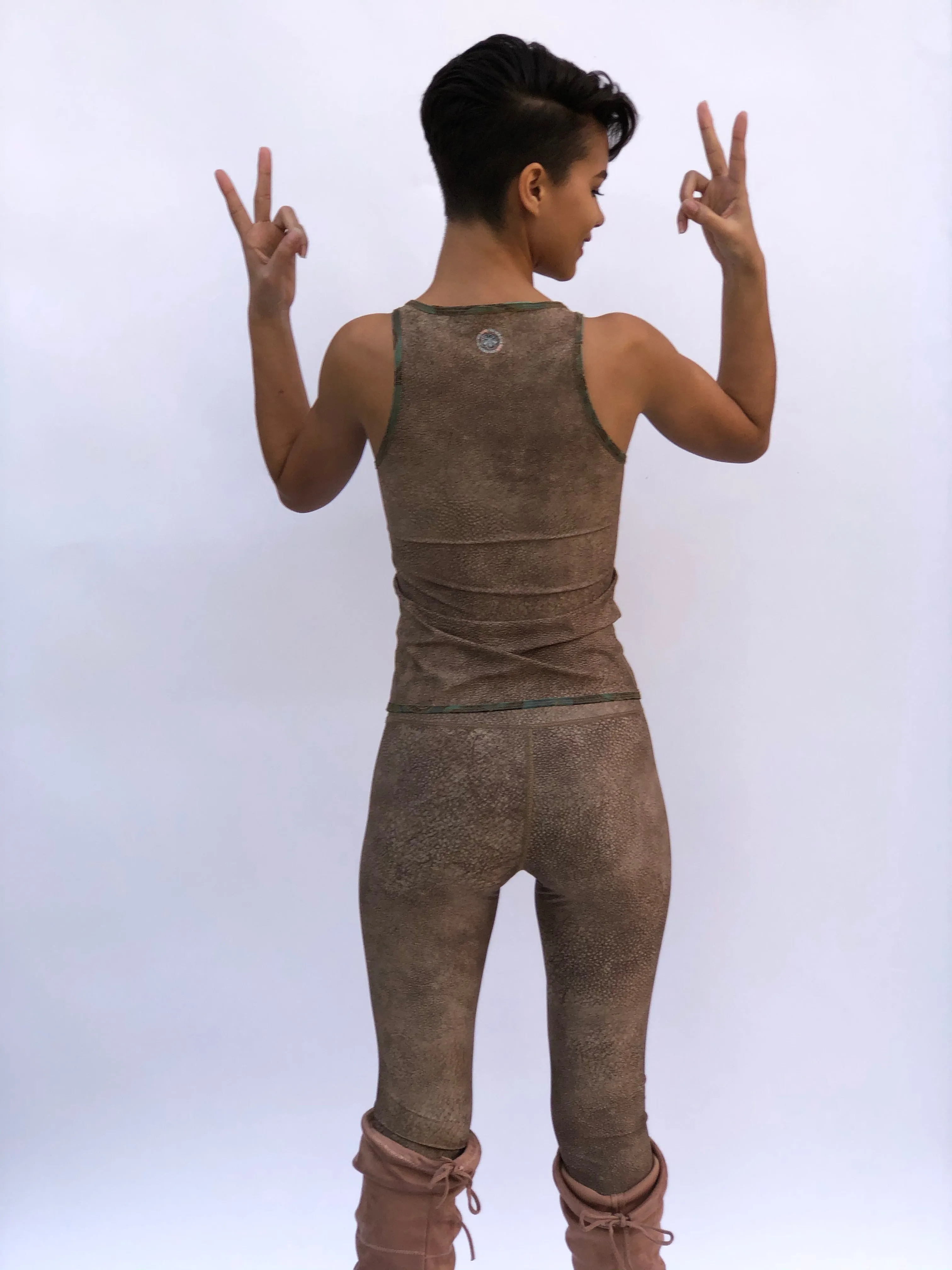LEGGINGS PEACOCK/FAUX SUEDE