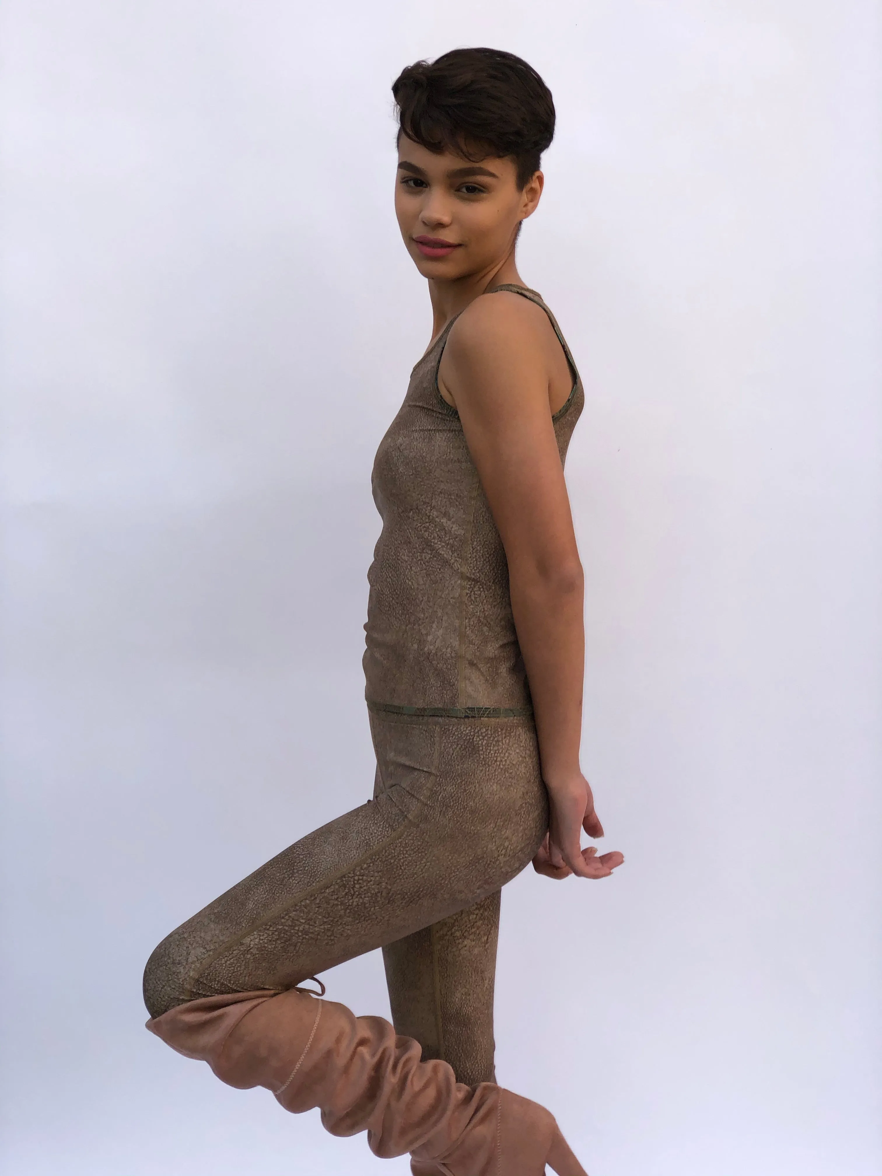 LEGGINGS PEACOCK/FAUX SUEDE
