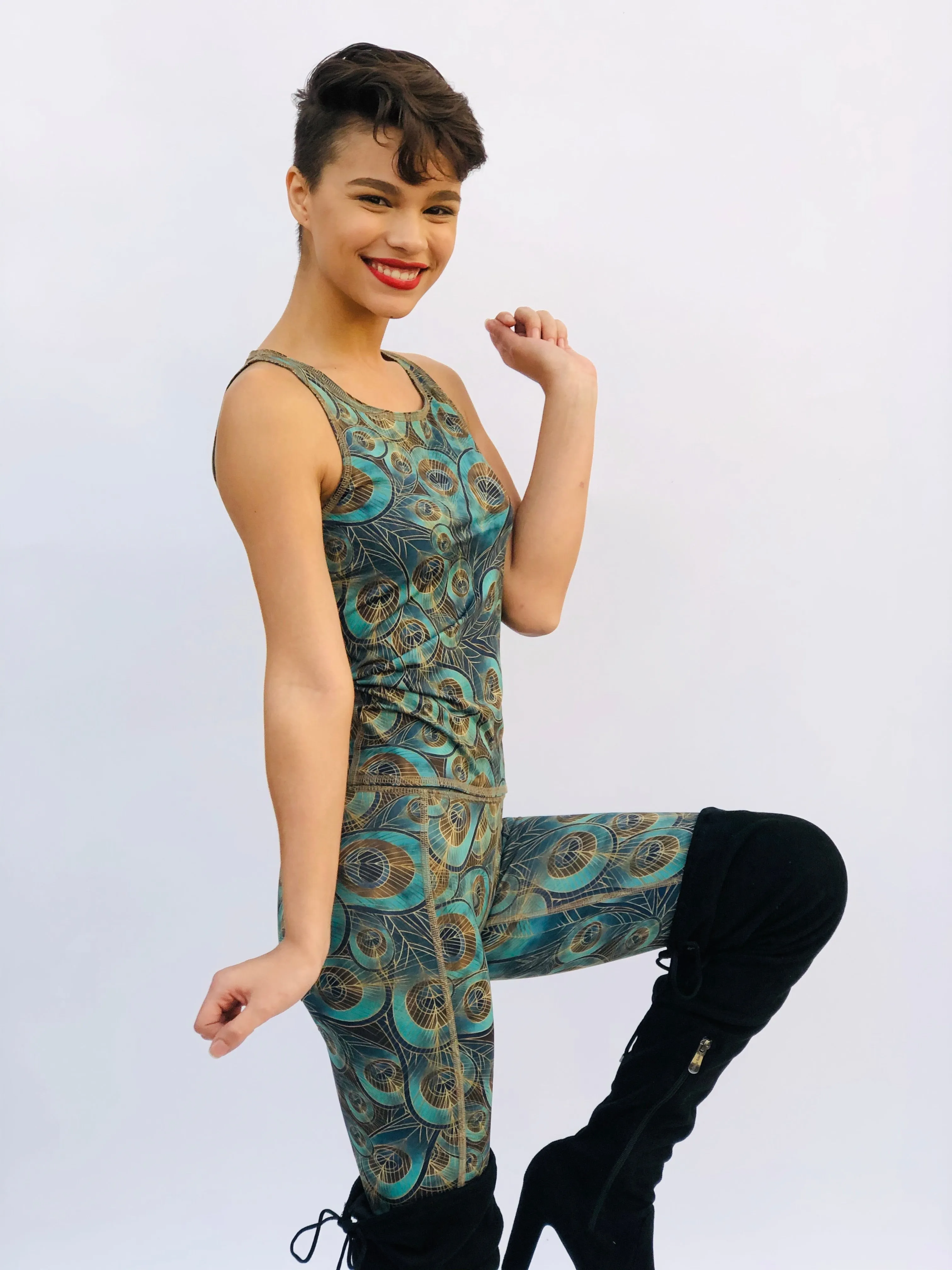 LEGGINGS PEACOCK/FAUX SUEDE