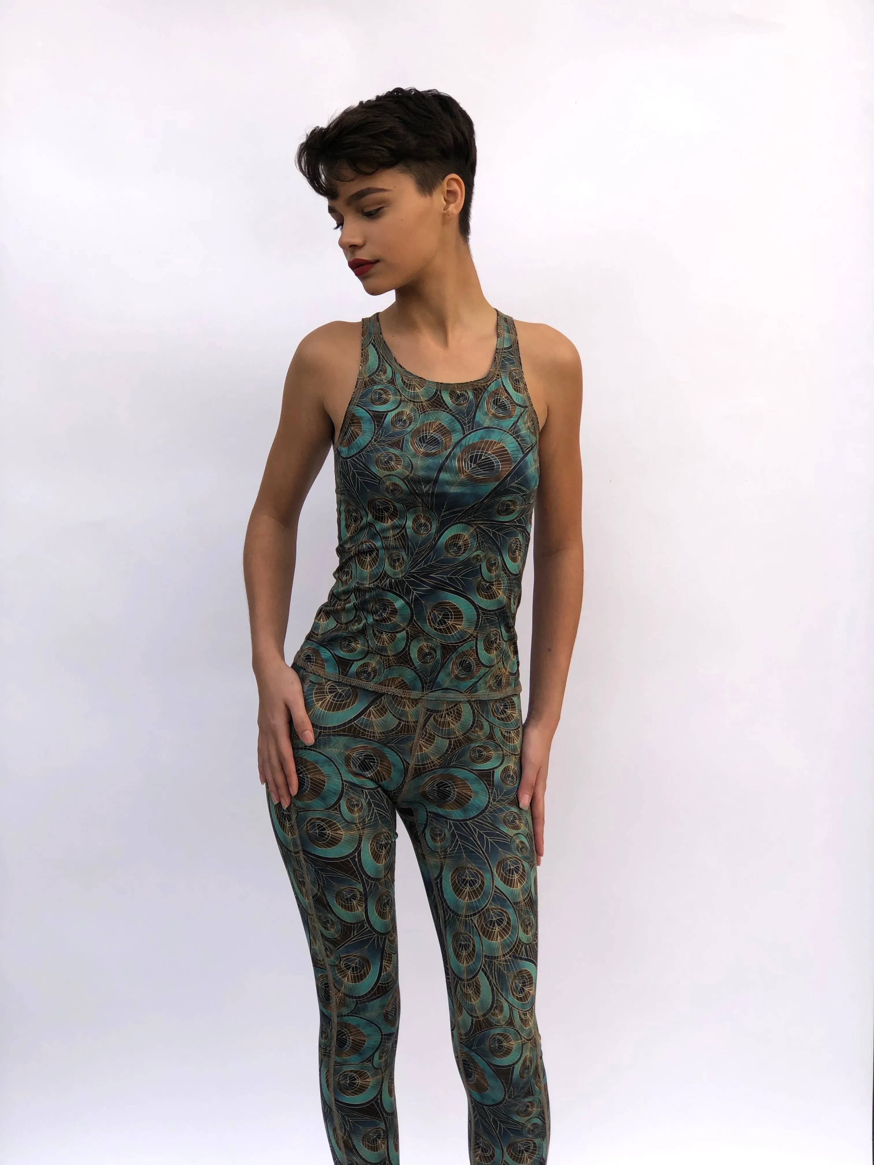 LEGGINGS PEACOCK/FAUX SUEDE