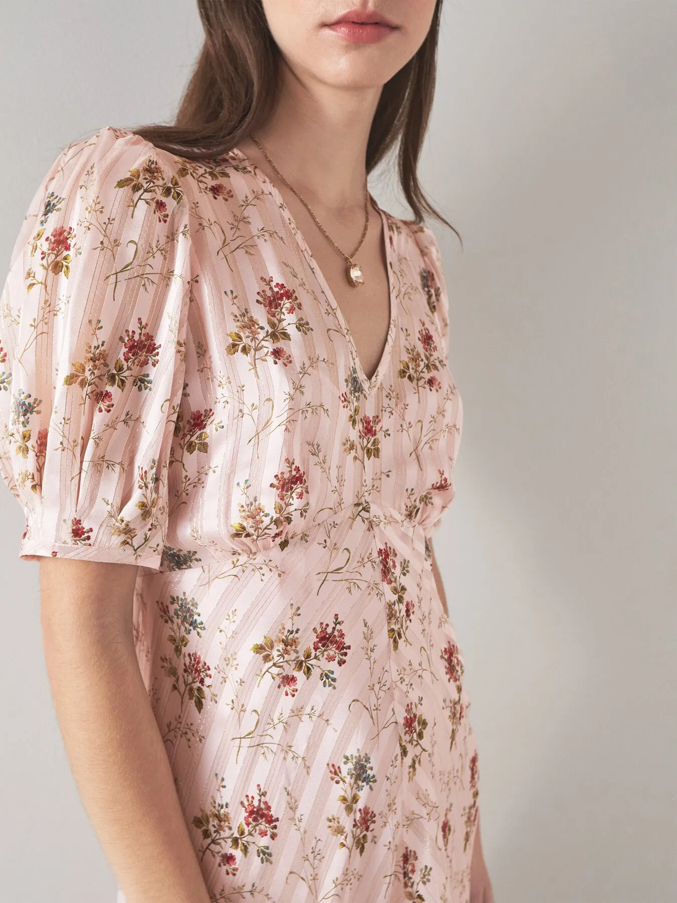 Leith Wildflower Potpourri Silk Metallic Stripe Dr