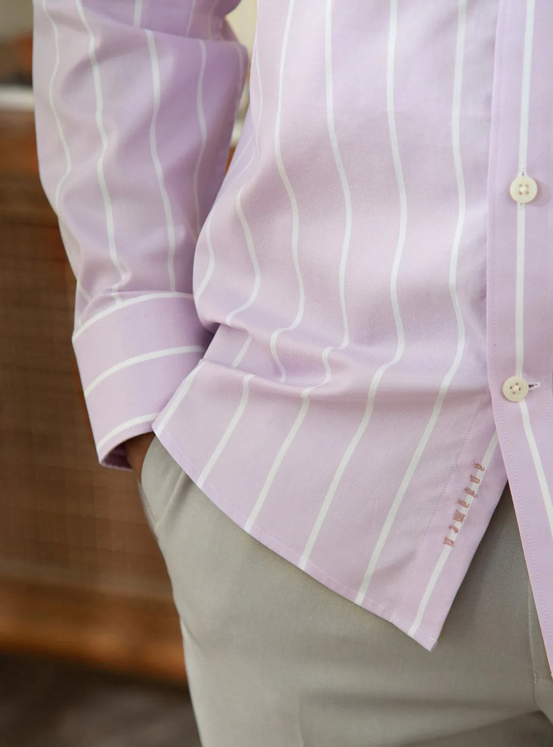 Lilac Stripe Oxford Shirt