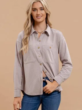 Long Sleeve Taupe Shacket