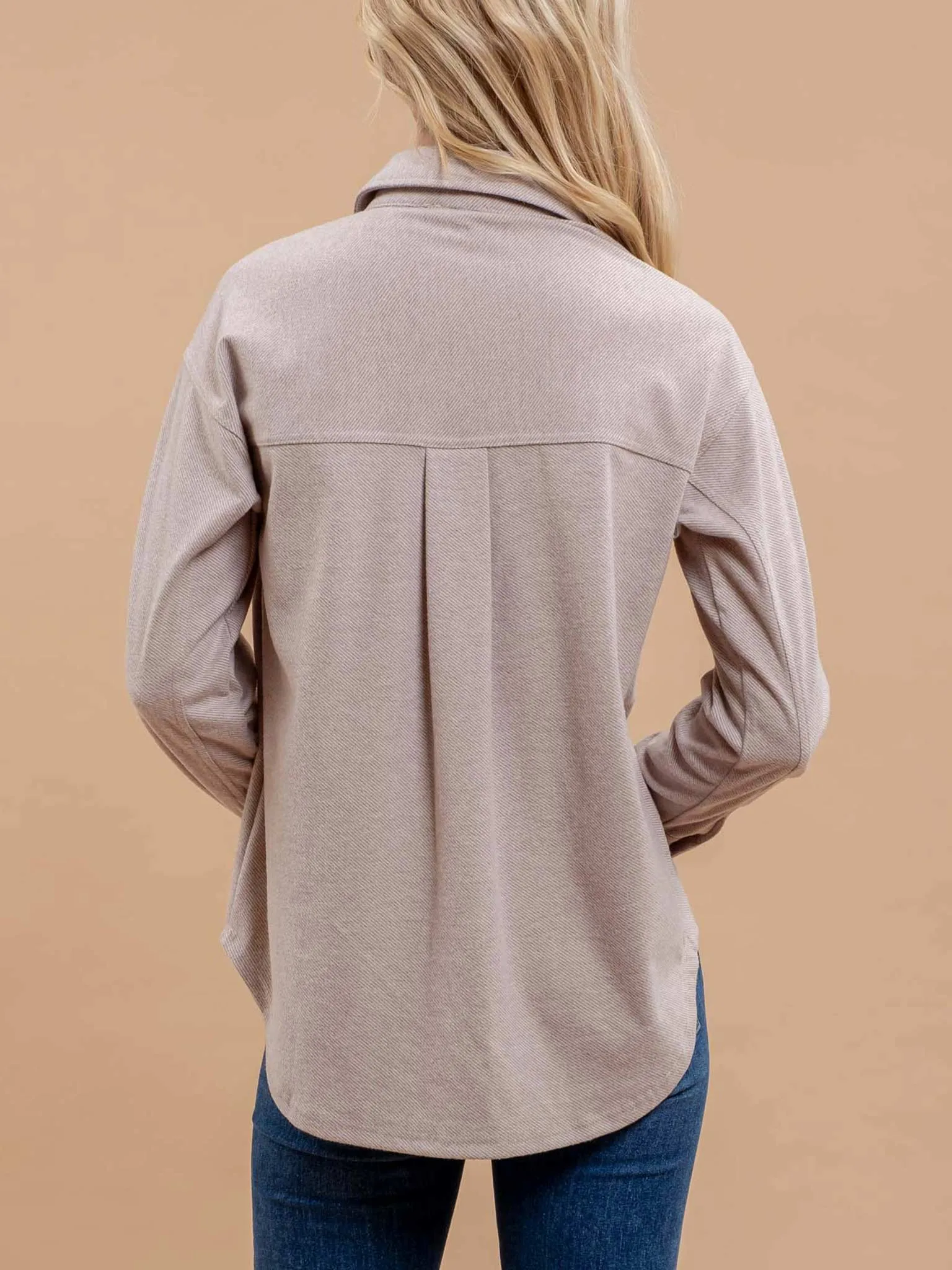 Long Sleeve Taupe Shacket