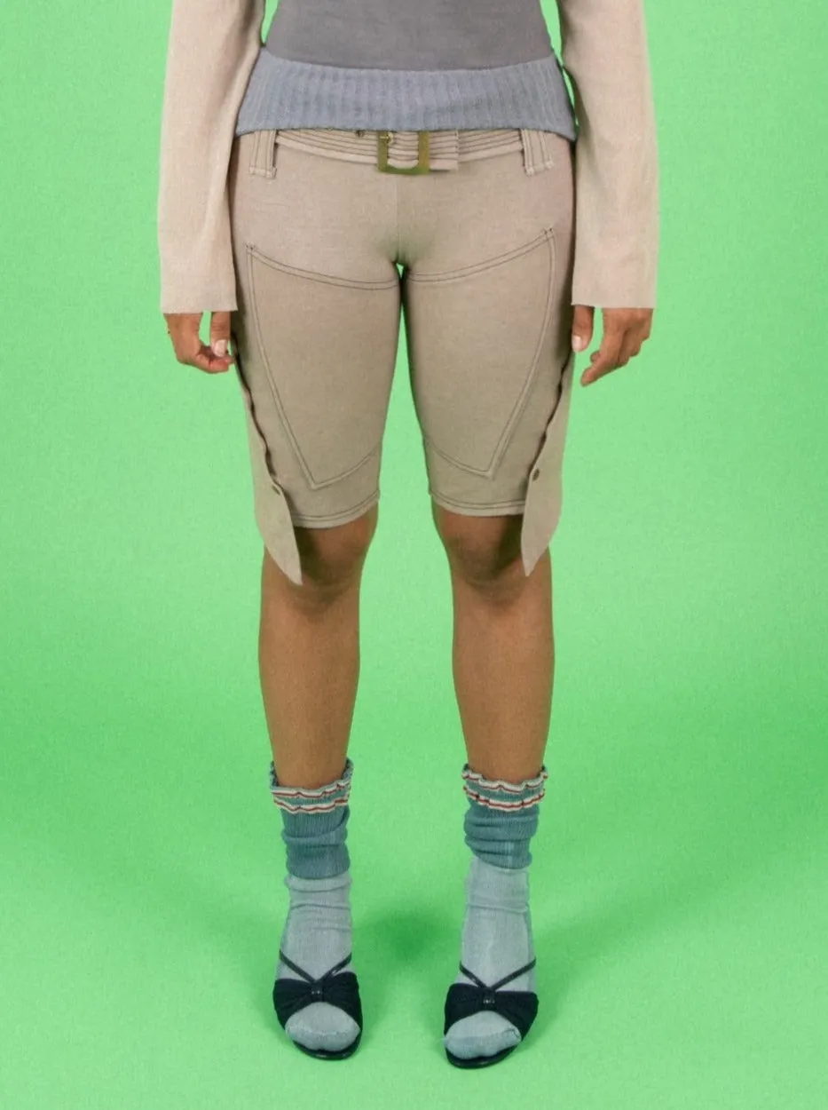 M14 FLARED BIKER SHORT CREAM