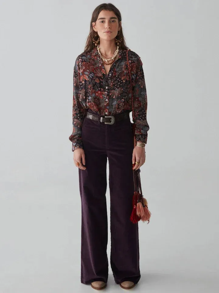 MAISON HOTEL  The Viva Pant in Deep Purple