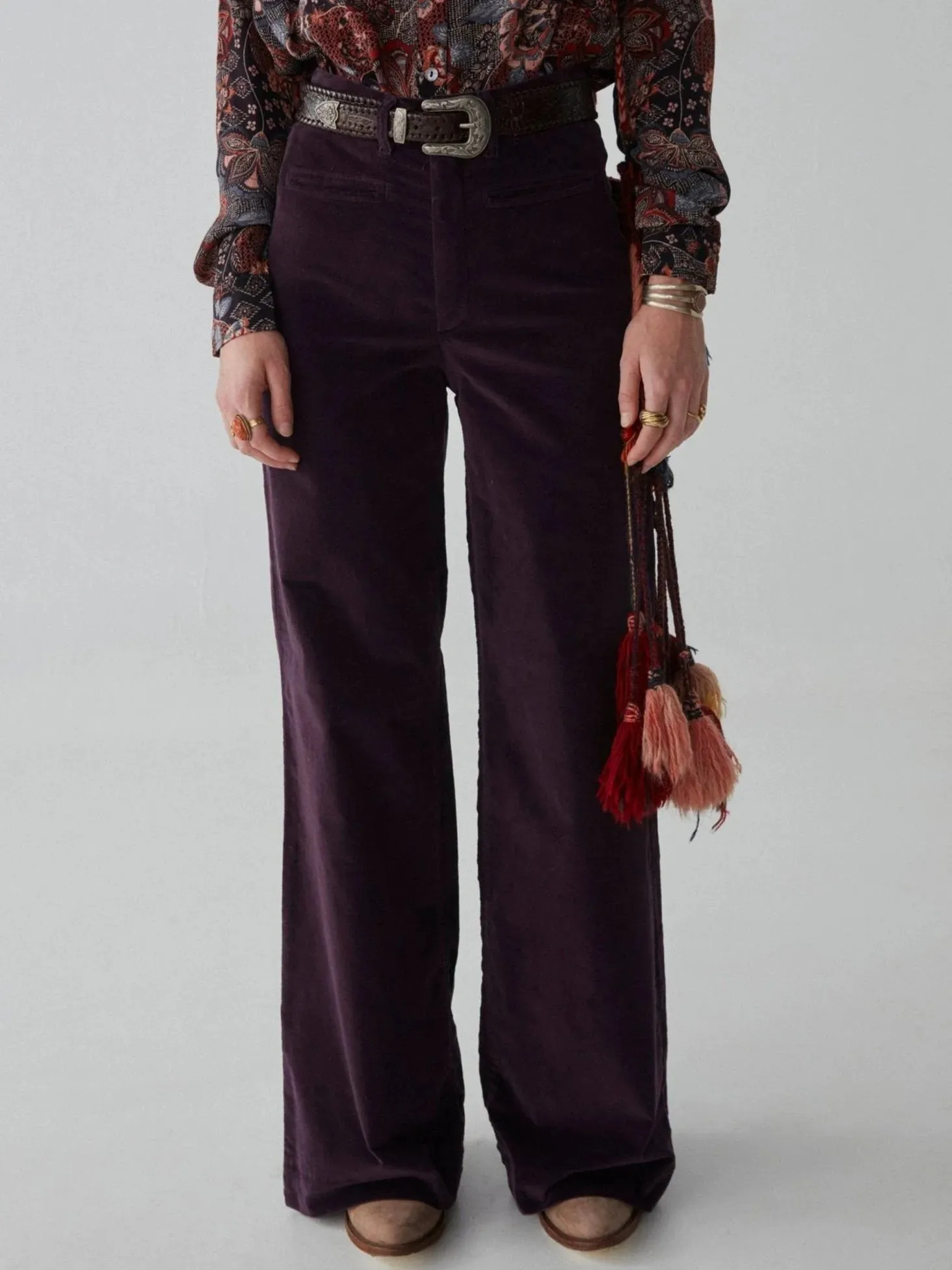 MAISON HOTEL  The Viva Pant in Deep Purple