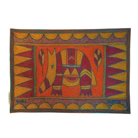 Marula’s in Autumn Anteater Hand-Embroidered Padded Placemat