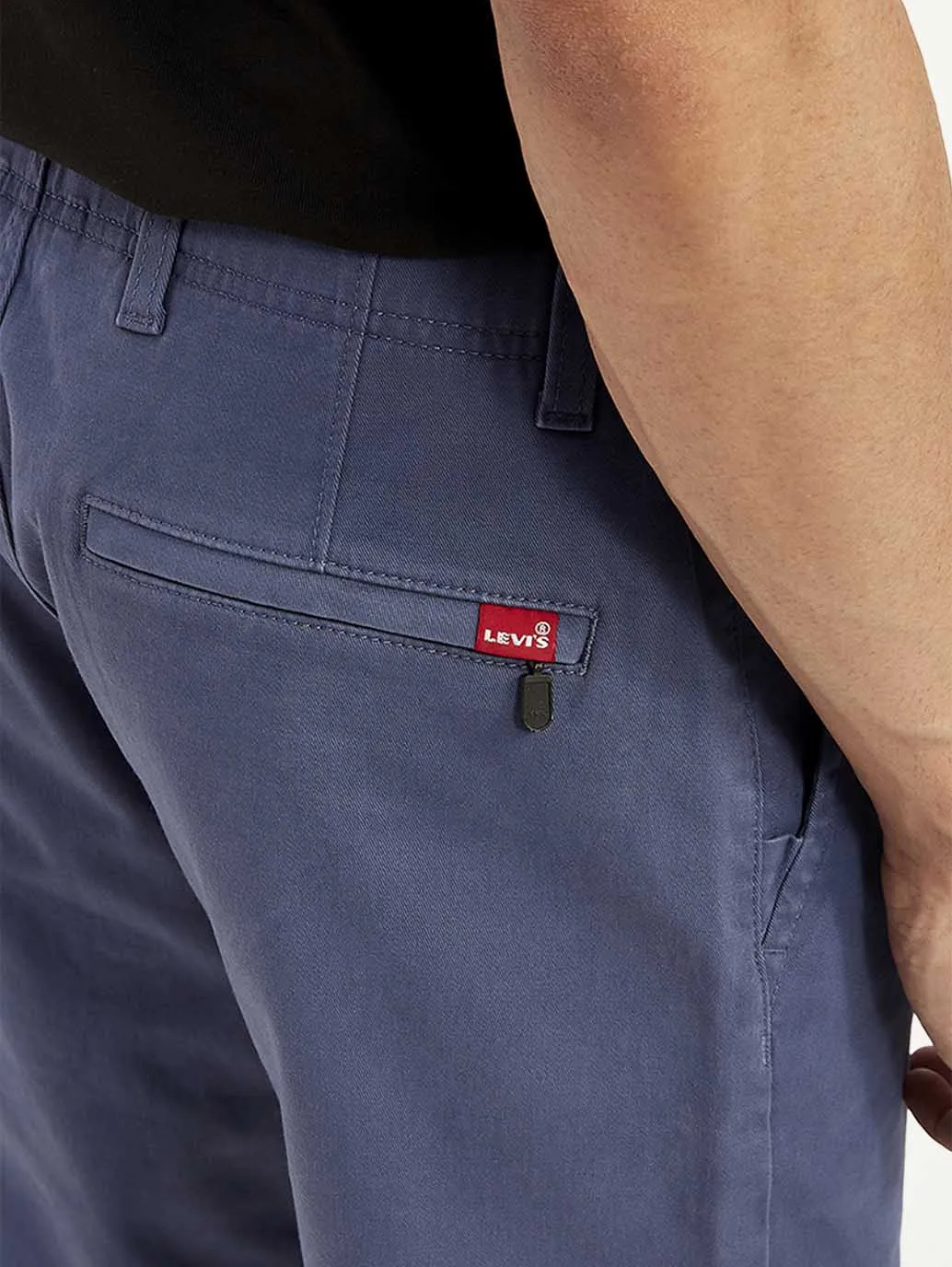 Men's Greyish Blue Tapered Chinos
