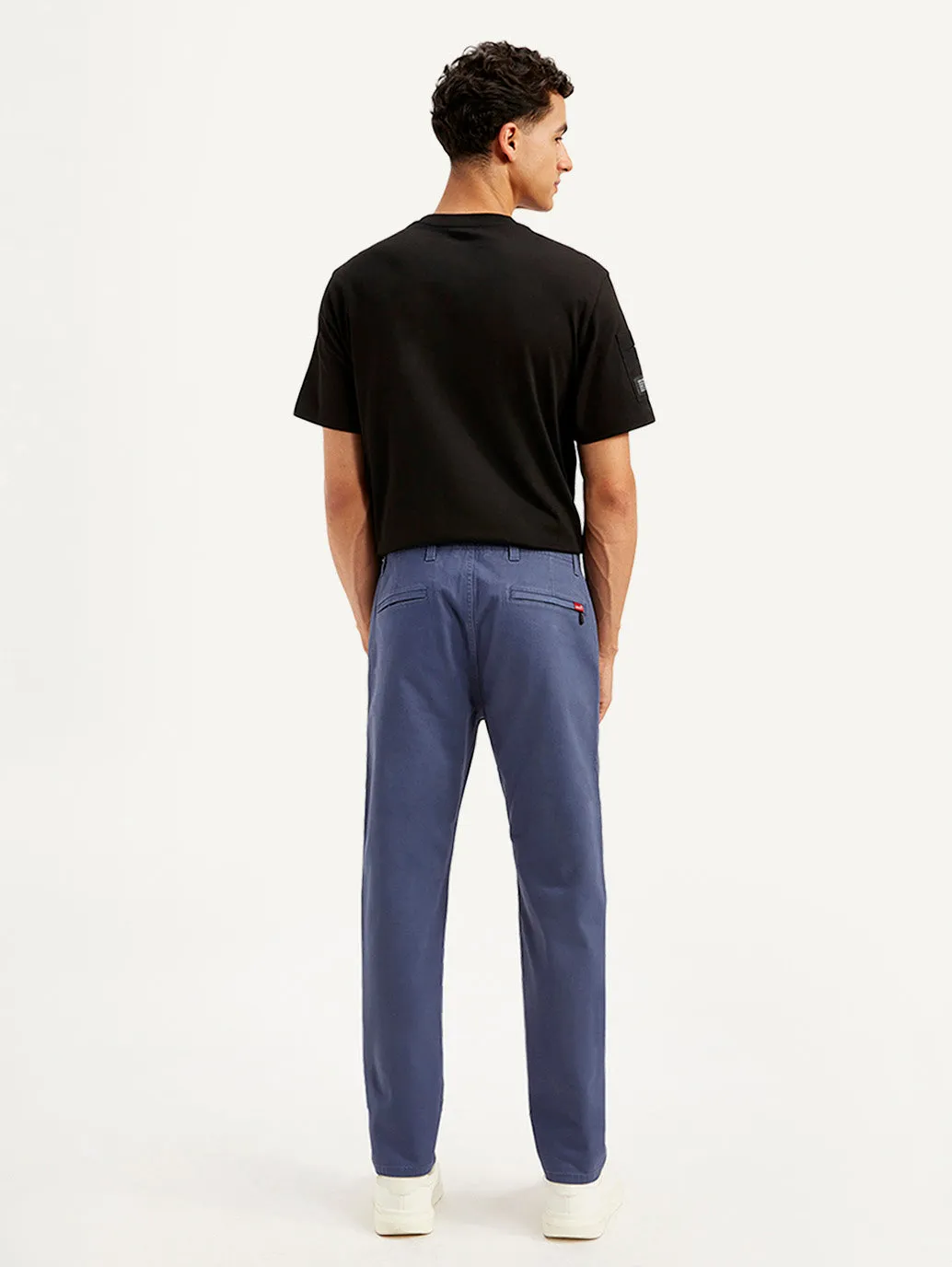 Men's Greyish Blue Tapered Chinos