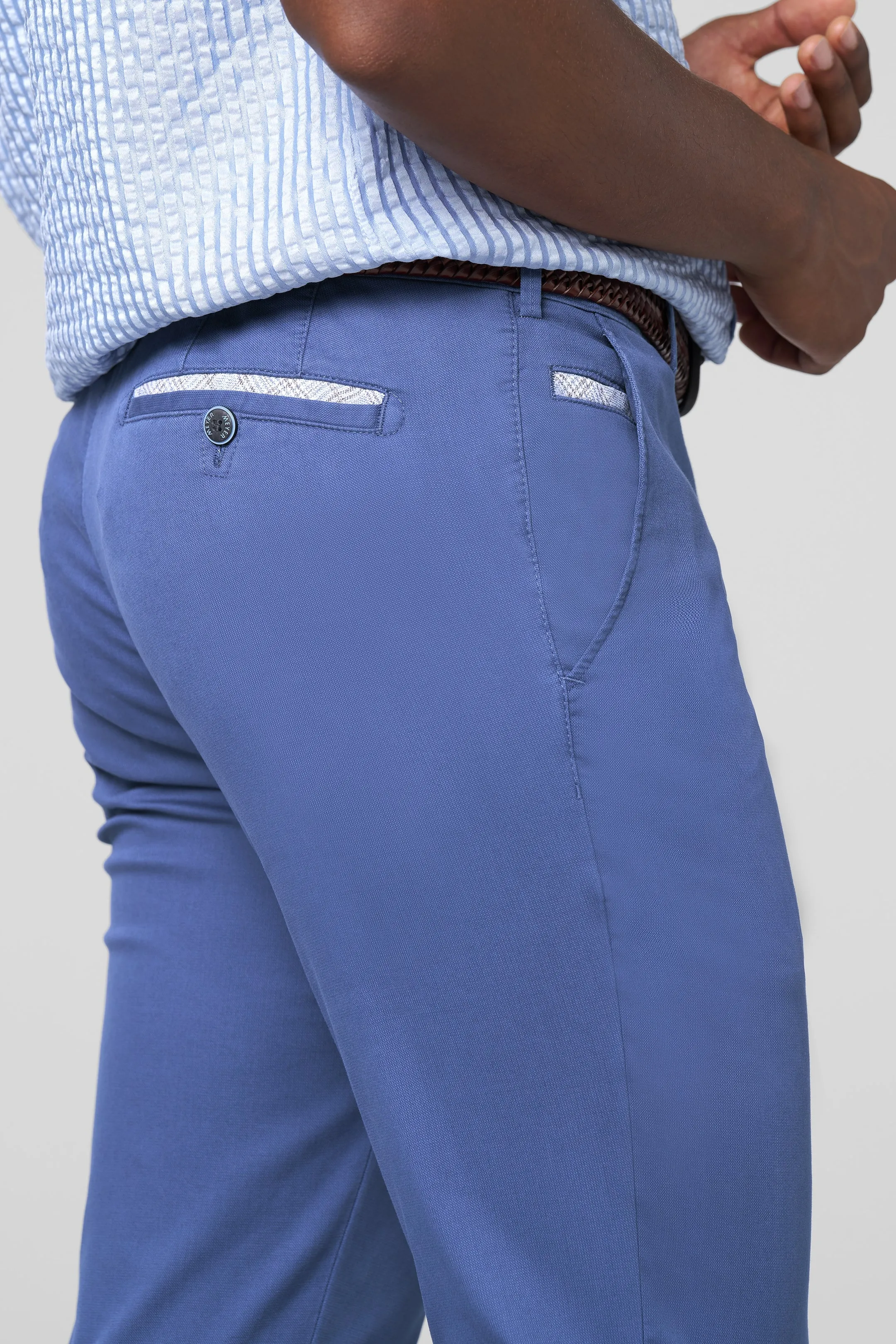 MEYER Roma Trousers - 5070 Fine Cotton Chinos - Blue
