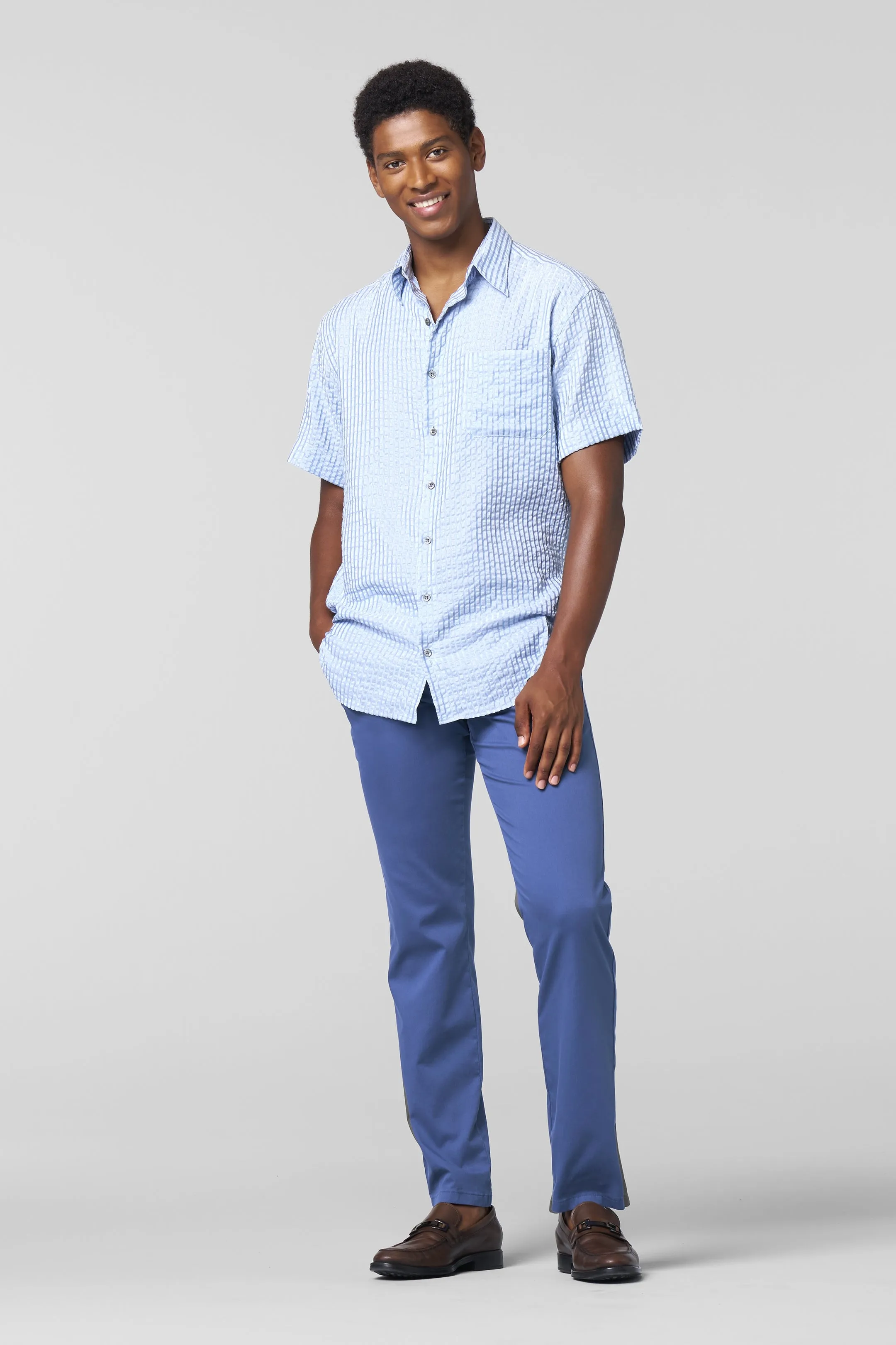 MEYER Roma Trousers - 5070 Fine Cotton Chinos - Blue
