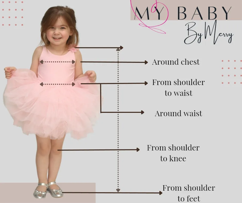 Mia girl dress with train blush