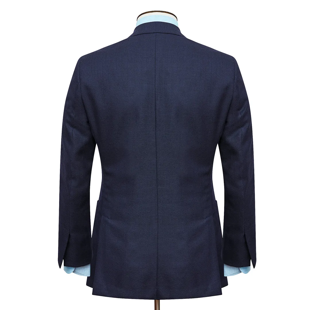 Mixed Blue Micro Basketweave Blazer