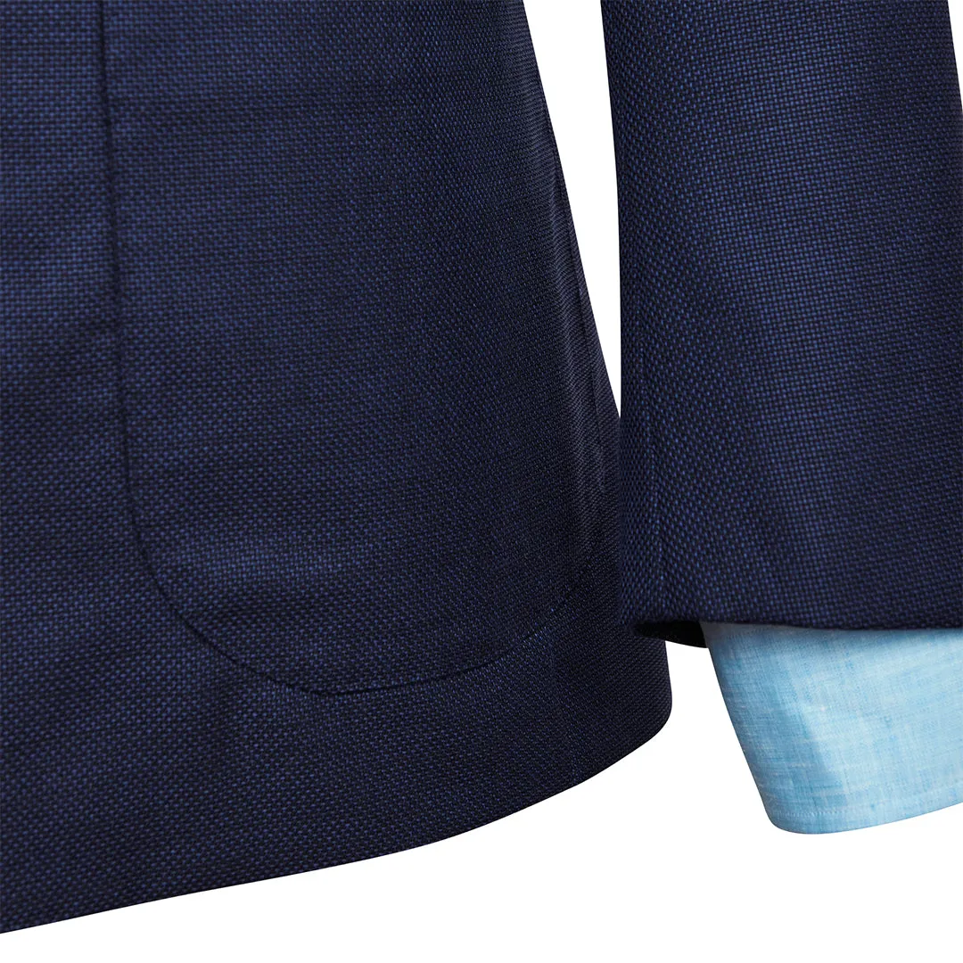 Mixed Blue Micro Basketweave Blazer