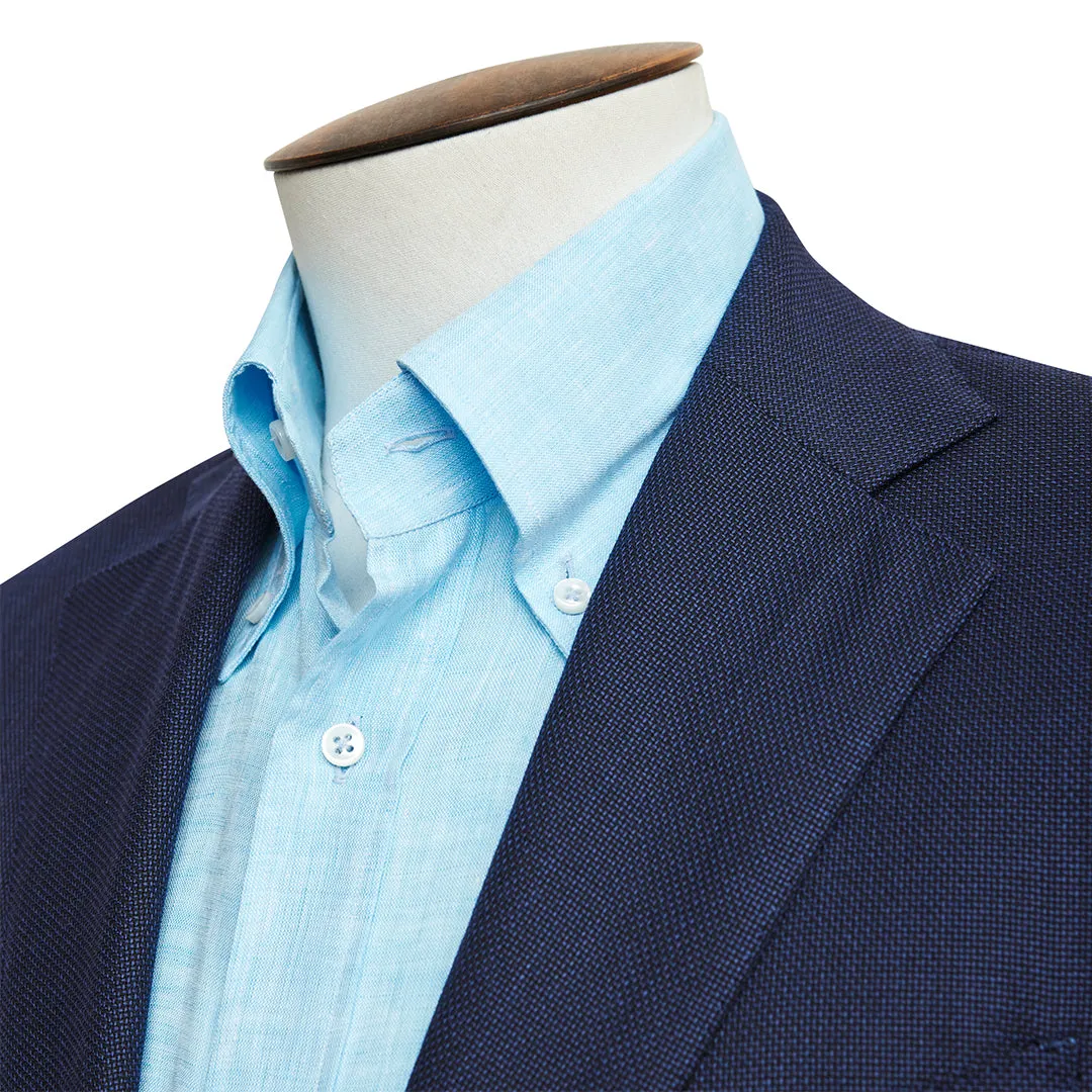Mixed Blue Micro Basketweave Blazer