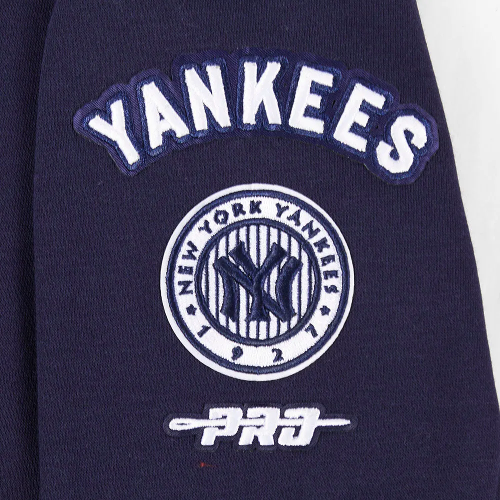 NEW YORK YANKEES RETRO CLASSIC TODDLER GIRLS RIB FLC PO HOODIE (MIDNIGHT NAVY)