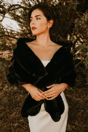 Noir Faux Fur Cape
