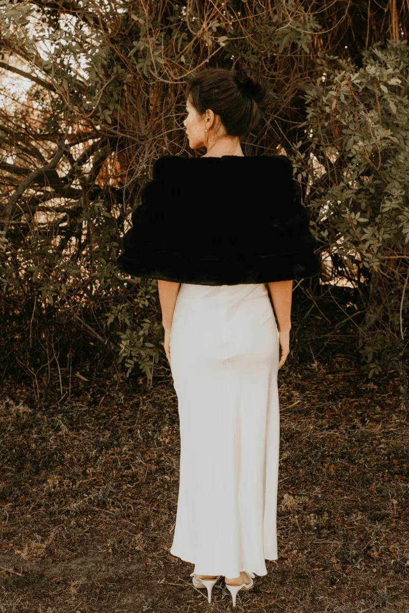 Noir Faux Fur Cape