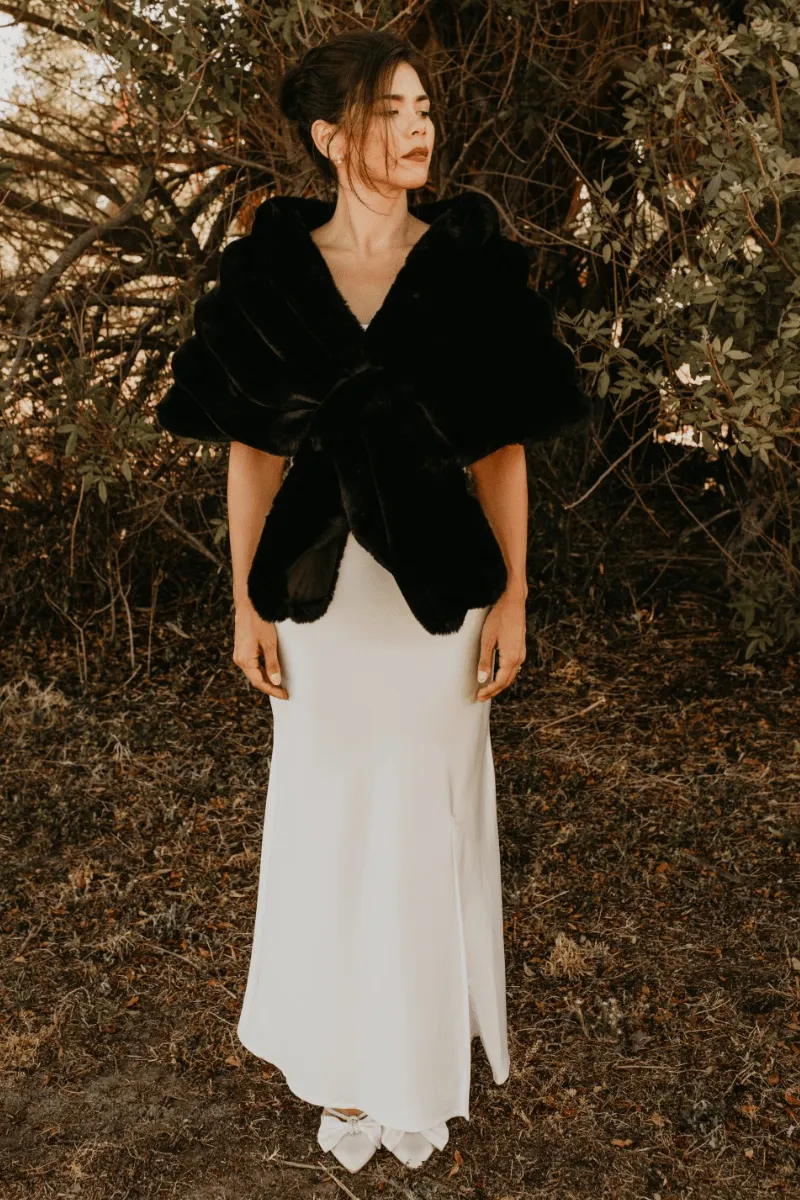 Noir Faux Fur Cape