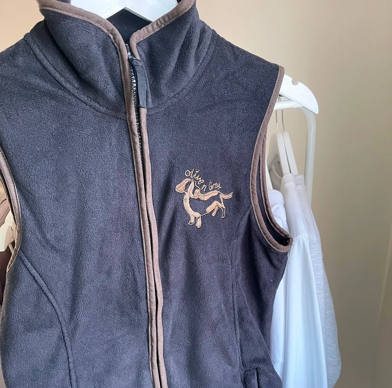 Olive n Grey Fleece Gilet
