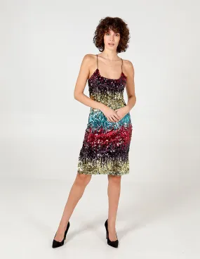 Ombre Sequin Midi Dress