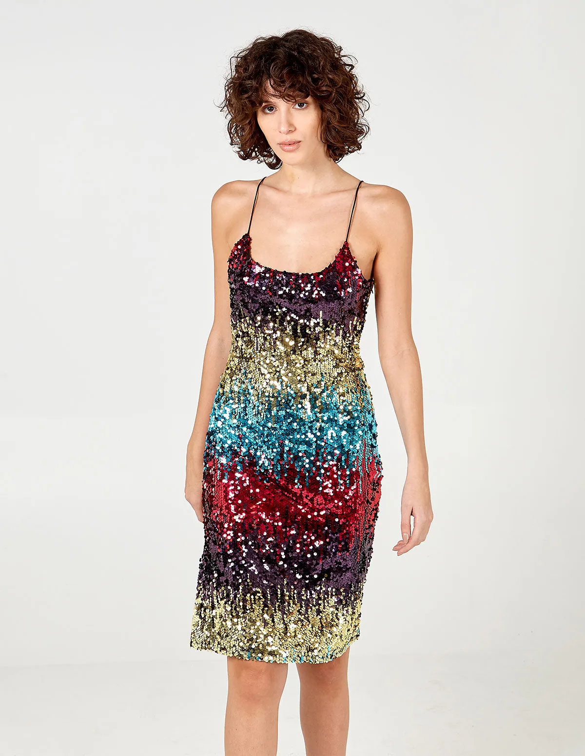 Ombre Sequin Midi Dress