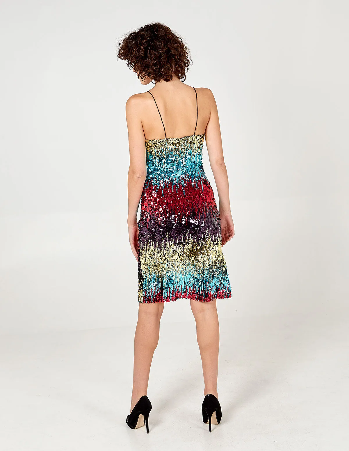 Ombre Sequin Midi Dress