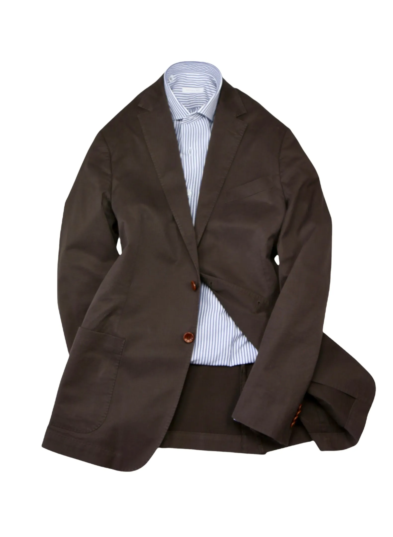 Oscar Jacobson - Washed Dark Brown Cotton Sports Jacket 52