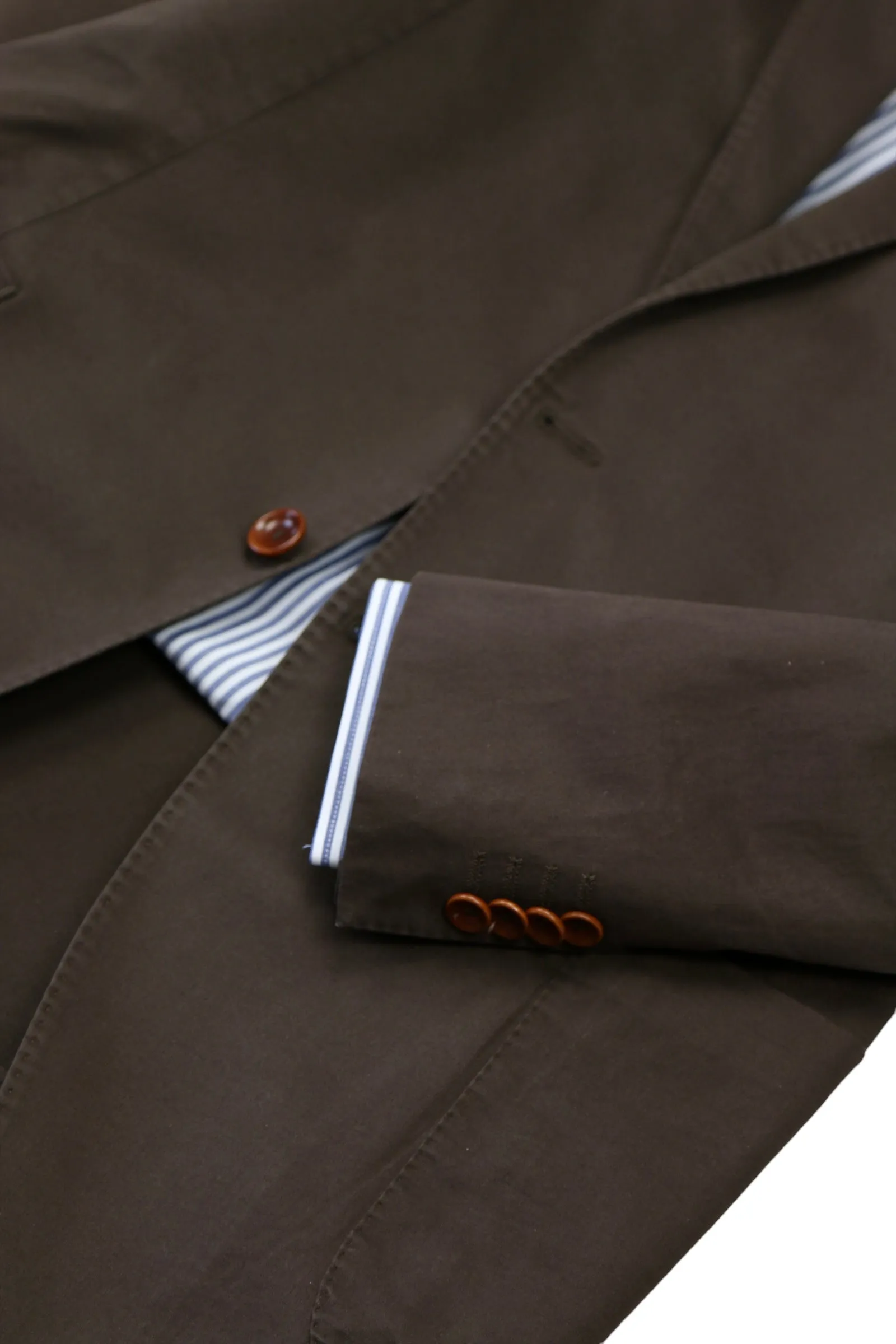 Oscar Jacobson - Washed Dark Brown Cotton Sports Jacket 52