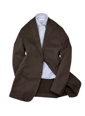 Oscar Jacobson - Washed Dark Brown Cotton Sports Jacket 52
