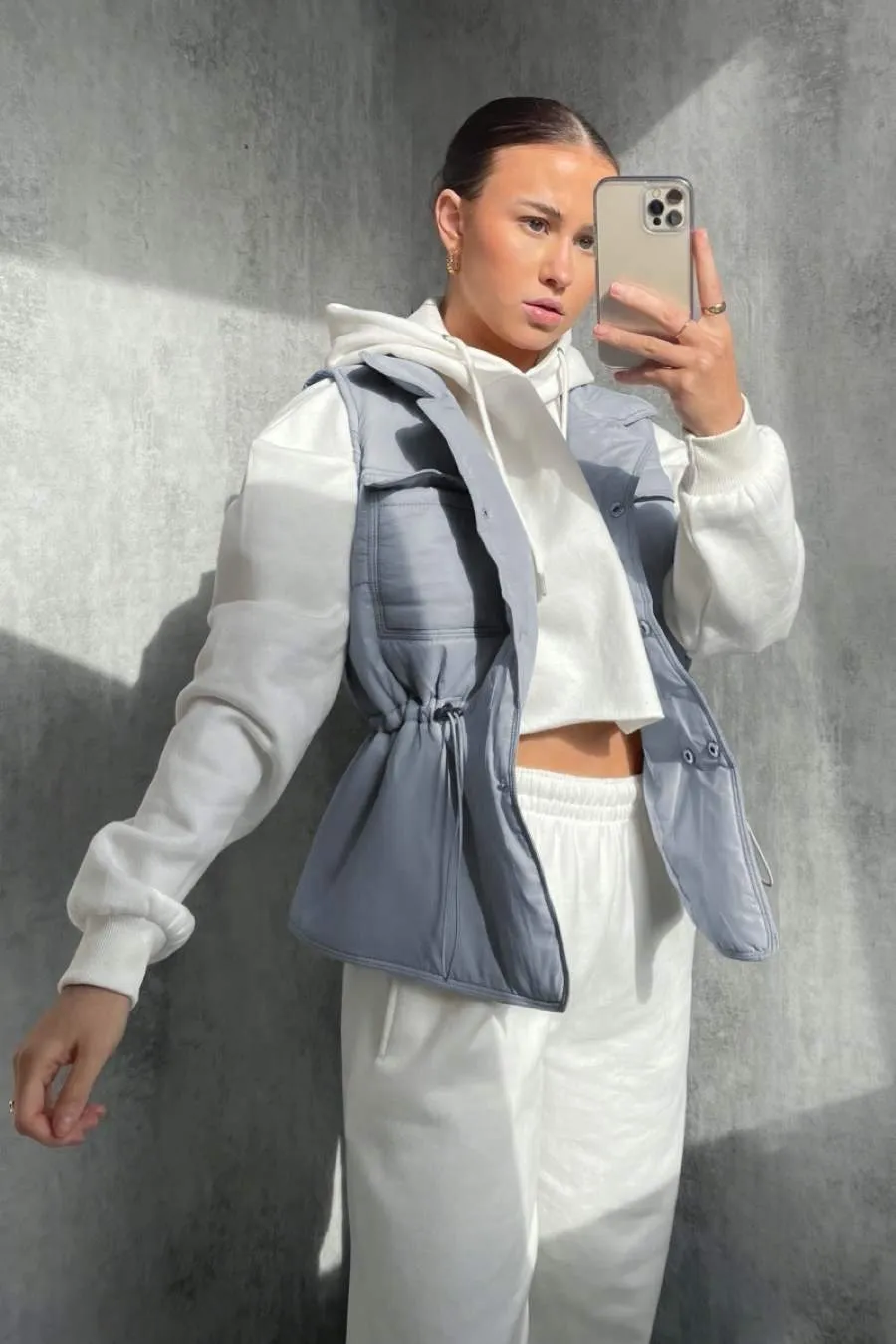 Padded Gilet Waistcoat - Steel Grey