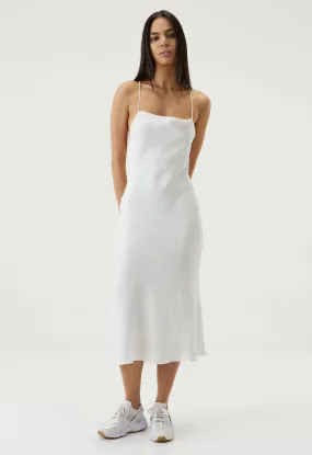 PAISLEY BIAS SLIP DRESS | WHITE