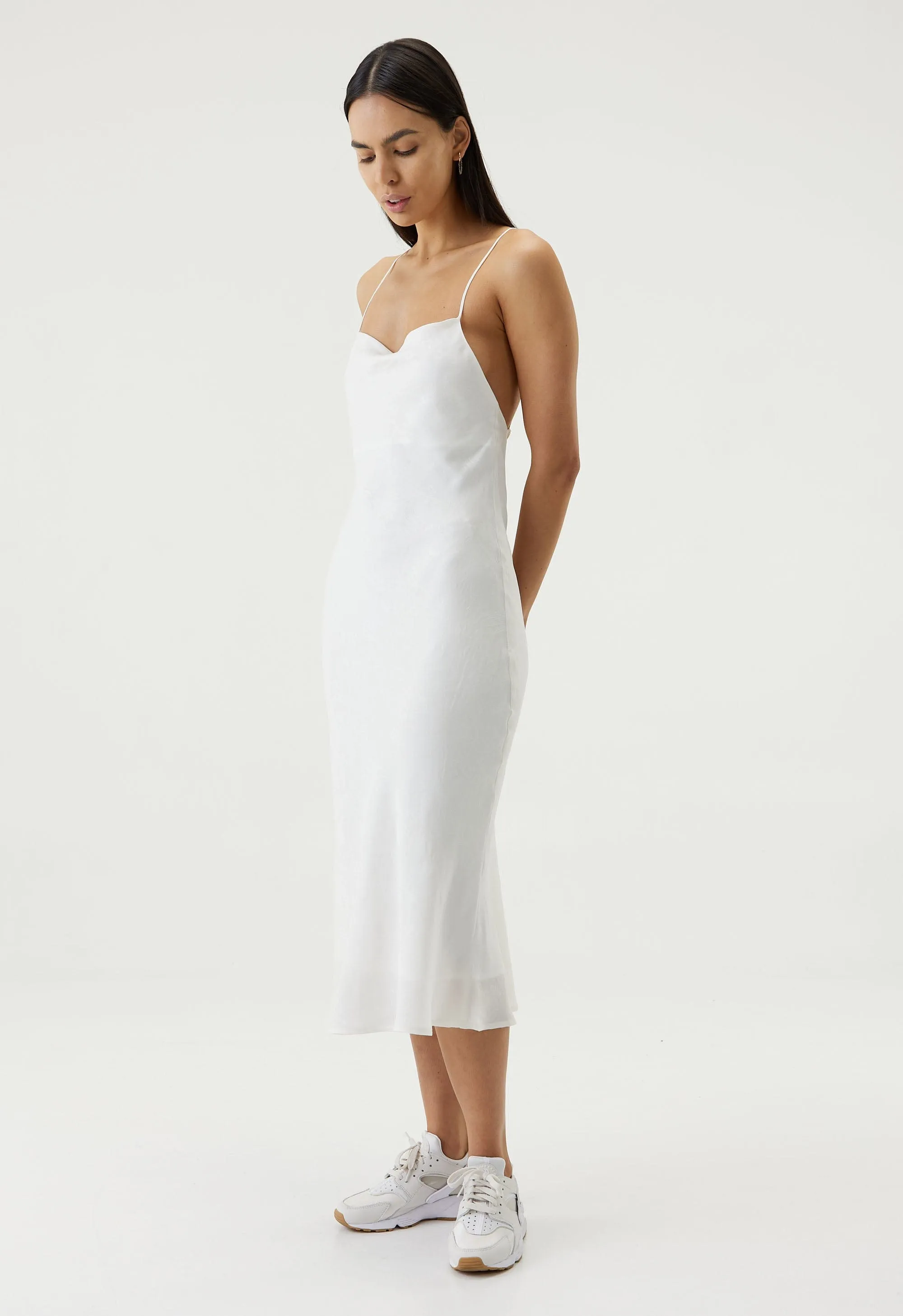 PAISLEY BIAS SLIP DRESS | WHITE