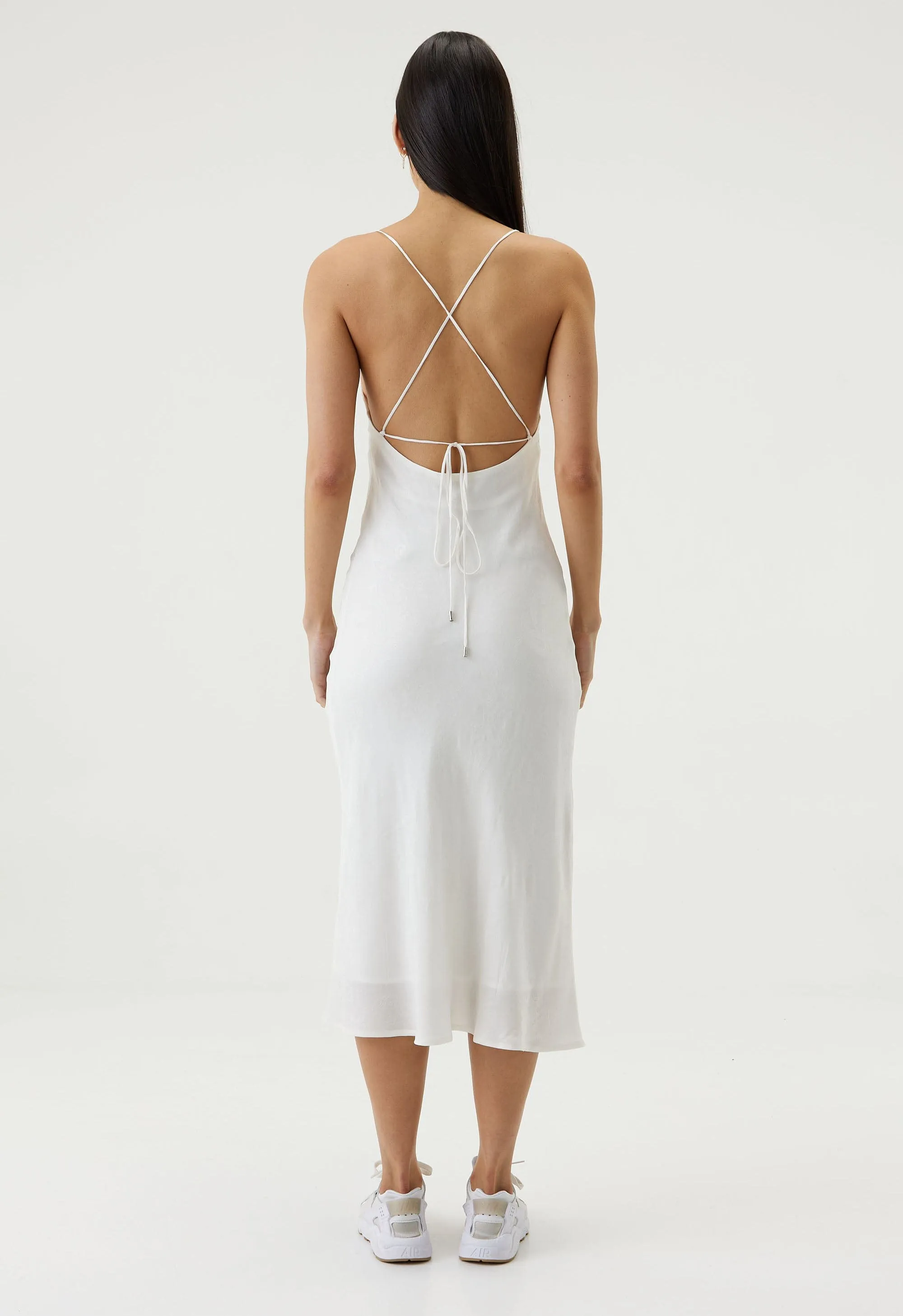 PAISLEY BIAS SLIP DRESS | WHITE