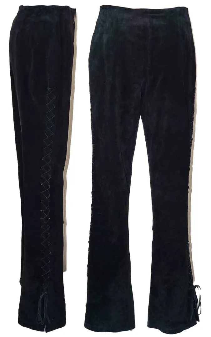 PAOLO SANTINI Vintage Suede Leather Flared Pants