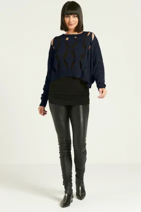Pima Cotton Flower Power Mini Crewneck Sweater