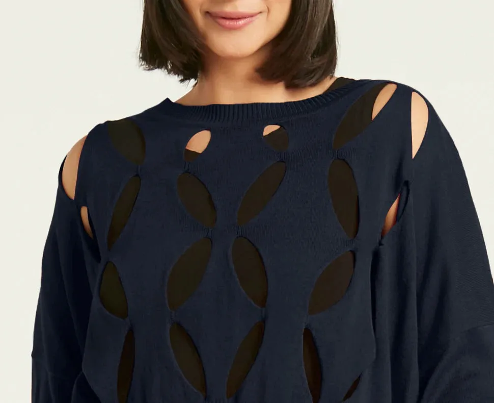 Pima Cotton Flower Power Mini Crewneck Sweater