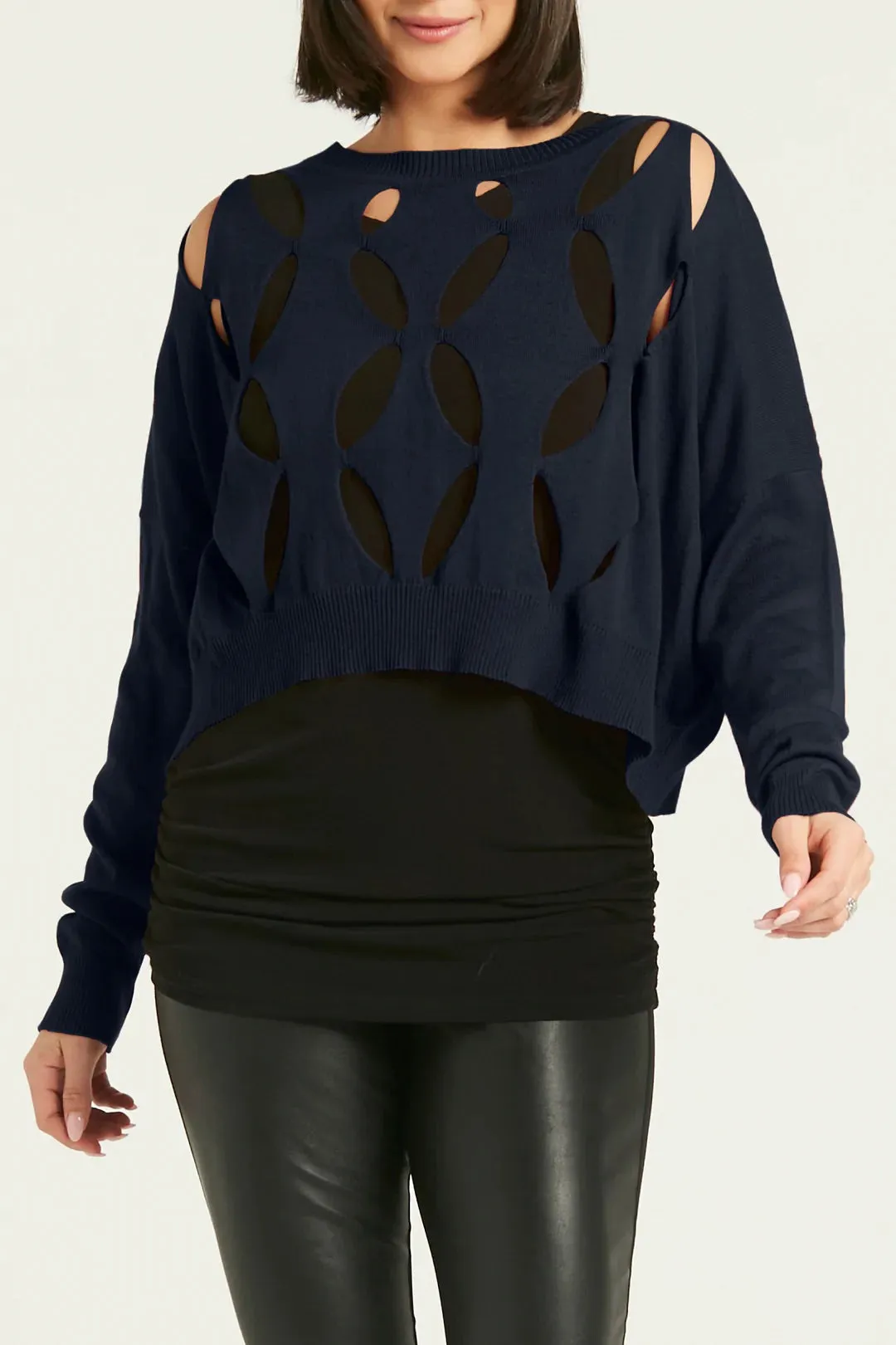 Pima Cotton Flower Power Mini Crewneck Sweater