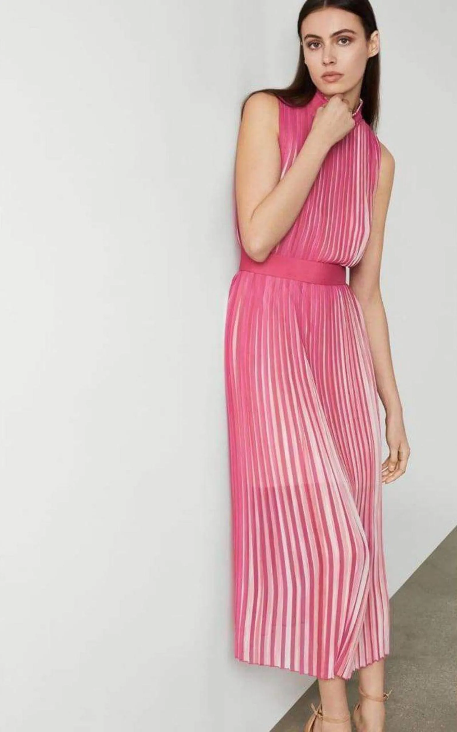 Pleated Midi Dress